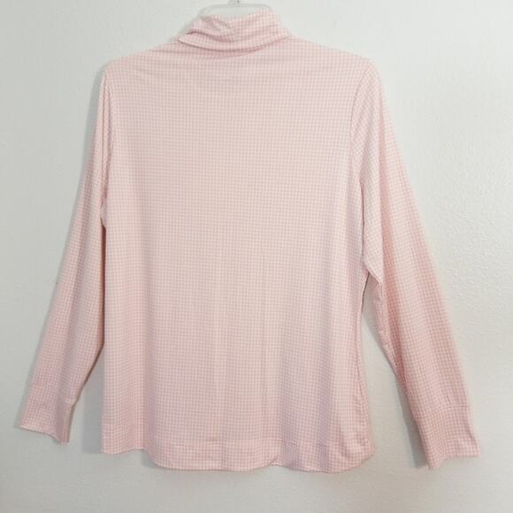 Lands End houndstooth jersey hi low turtleneck top - Picture 4 of 6